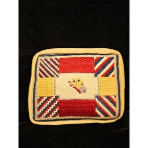 Vintage Small Needlepoint Pillow Cushion